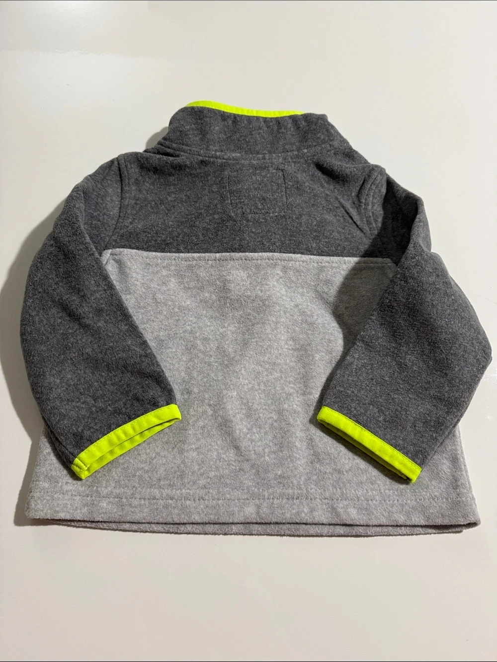 OshKosh B'gosh Gray Fleece Pullover with Neon Yellow Accents